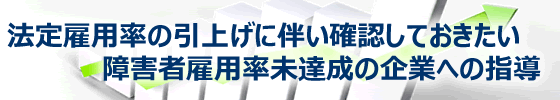 障害者法定雇用率の引上げに伴い確認しておきたい障害者雇用率未達成企業への指導