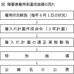 障害者雇用率達成への指導の流れ