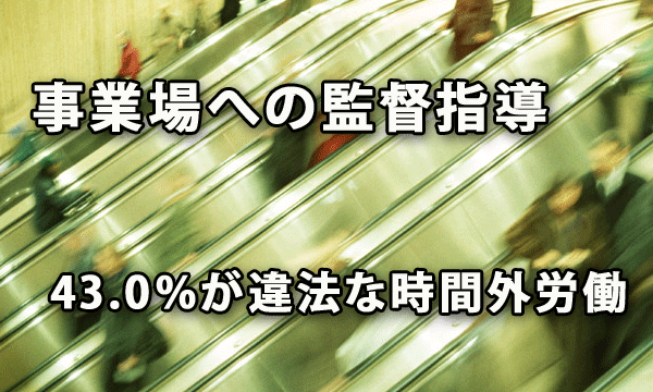 長時間労働が疑われる事業場への監督指導　43.0％が違法な時間外労働という結果に