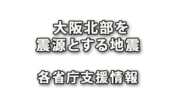 2018年6月18日（月）大阪北部を震源とする地震の各省庁支援情報