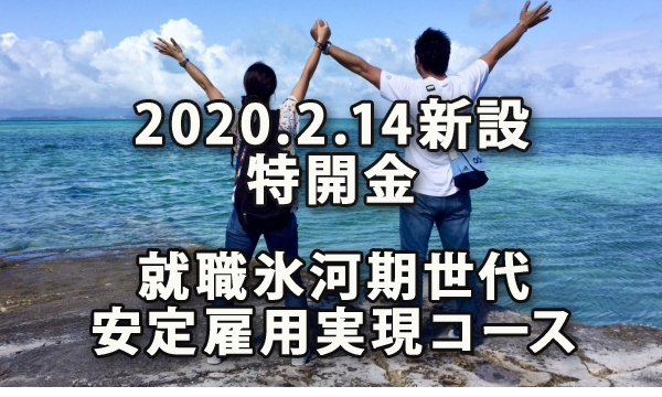 2020.2.14新設「就職氷河期世代安定雇用実現コース」（特定求職者雇用開発助成金）