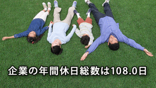 企業の年間休日数の平均は108.0日