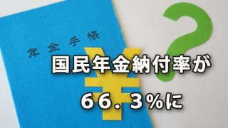 国民年金納付率66.3％に（平成29年度