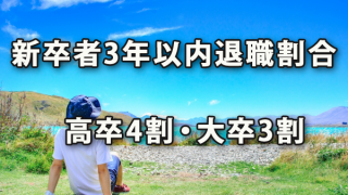 新卒者が3年以内で退職する割合は高卒で4割、大卒で3割