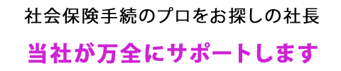 社会保険サポート・プロをお探しの社長　当社が安く正確に的確にサポートします